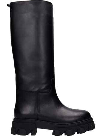 Gia X Pernille Teisbaek Low Heels Boots In Black Rubber/plasic