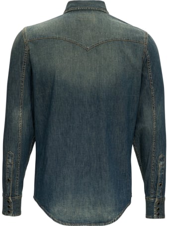 Saint Laurent Western Shirt In Denim