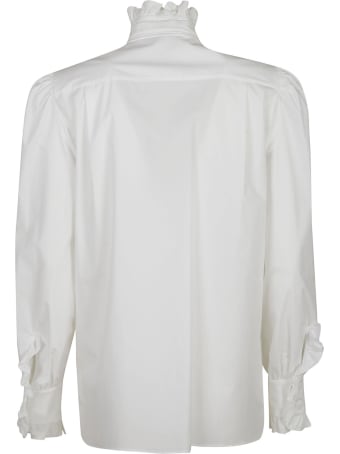 Alberta Ferretti Ruffled Collar Bow Applique Shirt