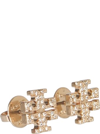 Tory Burch Crystal Logo Earrings