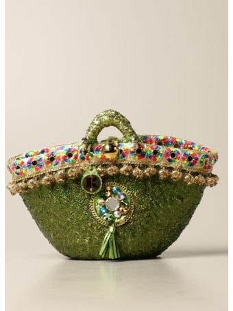 Sikuly Handbag Brillanti Sikuly Coffa Bag With Micro Sequins And Embroidery