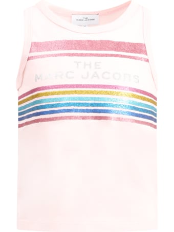 Little Marc Jacobs Pink Tank For Girl With Logo