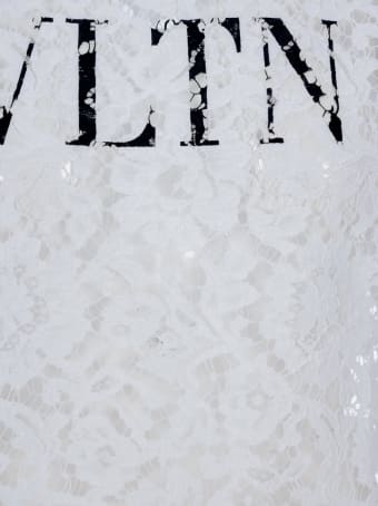 Valentino Logo Print Lace-layered T-shirt