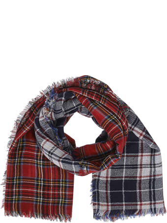 Scunzani Checked Frayed Scarf