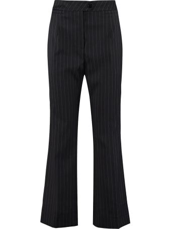 ALEXACHUNG Cropped Pinstripe-motif Trousers