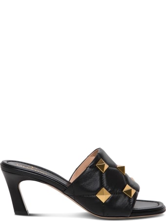 Valentino Garavani Roman Slide Leather Mules With Studs
