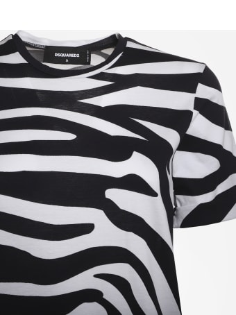 Dsquared2 Cotton T-shirt With Zebra Print