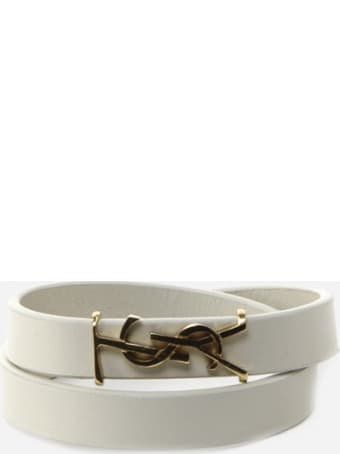 Saint Laurent Opyum Double Wrap Leather Bracelet
