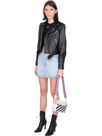 Off-White Rib Cropped T-shirt In Black Cotton