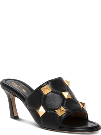 Valentino Garavani Roman Slide Leather Mules With Studs