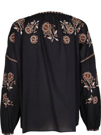 Parosh Black Cotton Blouse