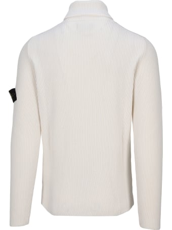 Stone Island High Neck Ribbed Knit Sweater