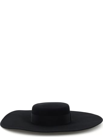 Ruslan Baginskiy Large-brimmed Felt Canotier Hat