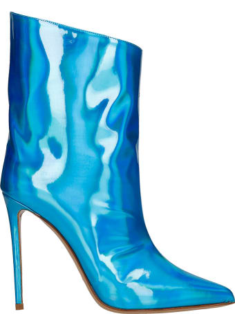Alexandre Vauthier High Heels Ankle Boots In Cyan Leather