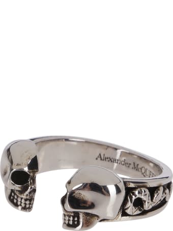 Alexander McQueen Silver-tone Steel Skull Ring
