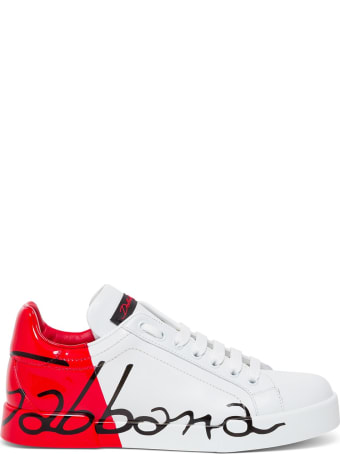 Dolce & Gabbana Portofino White And Red Sneakers