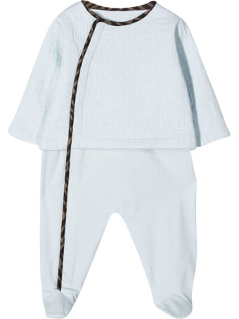 Fendi Three-piece Blue Baby Set