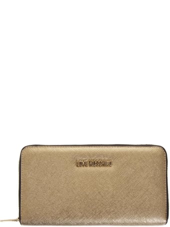 Love Moschino Gold Color Faux Leather Love Moschino Wallet