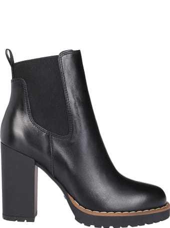 Hogan Black Leather Ankle Boots