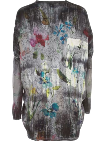 Avant Toi V Neck Flower Print Long Cardigan