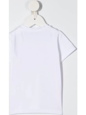 Moncler White Newborn T-shirt With Pink Logos