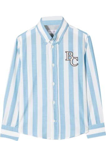 Brunello Cucinelli White Shirt With Light Blue Stripes