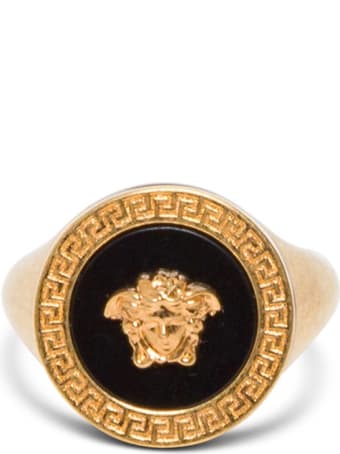 Versace Oversize Medusa Gold And Black Ring