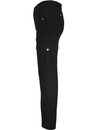 Alexander McQueen Man Cargo Pant In Black Japanese Wool Serge