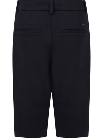 Armani Collezioni Blue Short For Boy With Logo