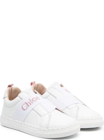 Chloé Kid White Sneakers With Chloe' Elastic Band