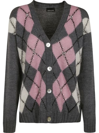Ermanno Scervino Diamond Pattern Crystal Embellished Cardigan