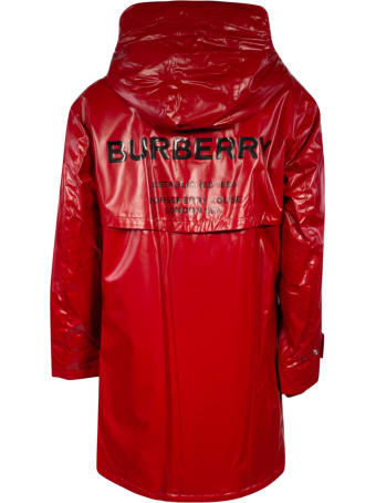Burberry Back Logo Buttoned Hooded Coat