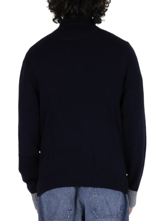 Sun 68 Cardigan Buttons Color Rib - Blue
