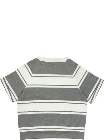 Brunello Cucinelli Cotton Striped French Terry Sweatshirt With Monili
