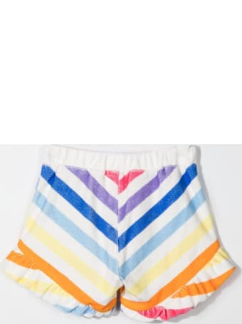 Douuod Striped Shorts With Rouches