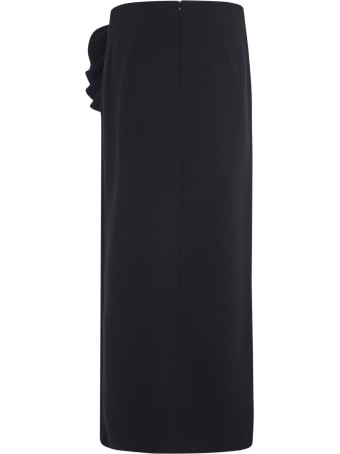 Magda Butrym Side-slit Floral Applique Long Skirt