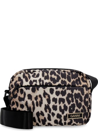 Ganni Printed Nylon Messenger Bag