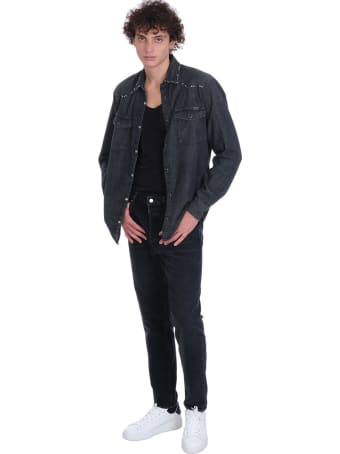 Golden Goose Happy Jeans In Black Denim