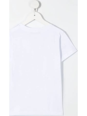 Balmain Unisex Kid White T-shirt With Embossed Logo