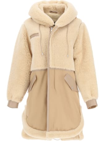 Mr & Mrs Italy Cotton Parka With Leather And Shearling Inserts