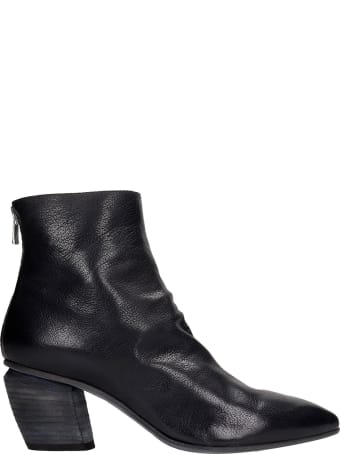 Officine Creative Severine 008 High Heels Ankle Boots In Black Leather