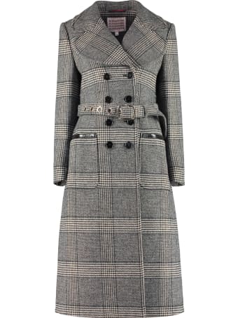 ALEXACHUNG Checked Double-breast Coat