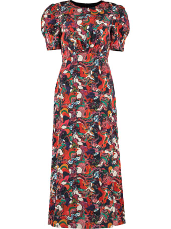 Saloni Bianca Printed Crêpe-de-chine Dress