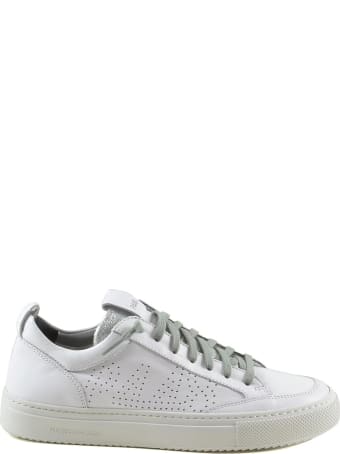 P448 White Perforated Leather Women's Sneakers