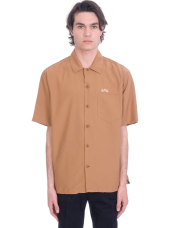 Ami Alexandre Mattiussi Shirt In Brown Viscose
