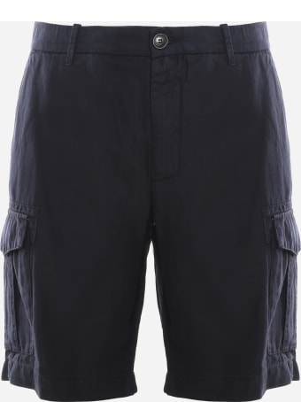 Eleventy Cargo Bermuda Shorts Made Of Cotton And Linen