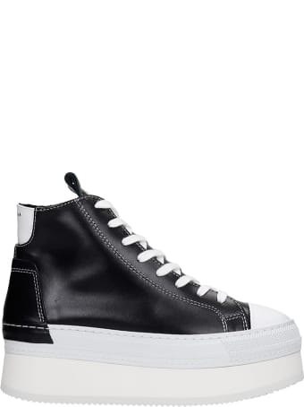 Cinzia Araia Platform Sneakers In Black Leather