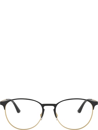 Ray-Ban Ray-ban Rx6375 Matt Black On Rubber Gold Glasses