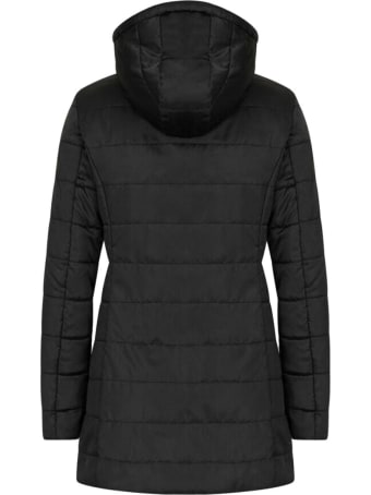 EA7 Ea7 Piumino Con Cappuccio Nero Donna