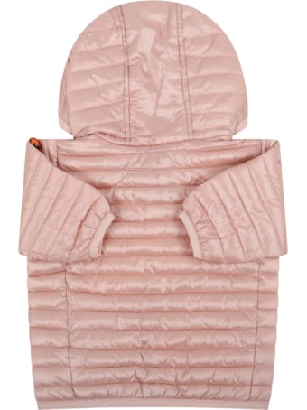 Save the Duck Pink Jacket For Babygirl With Iconic Patch